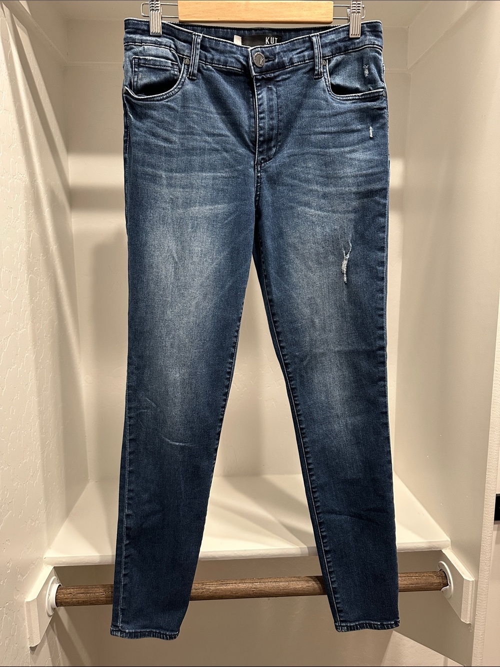 Kut from the Kloth Mia High Rise Skinny Leg Jeans in Dark Indigo Wash